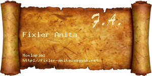Fixler Anita névjegykártya